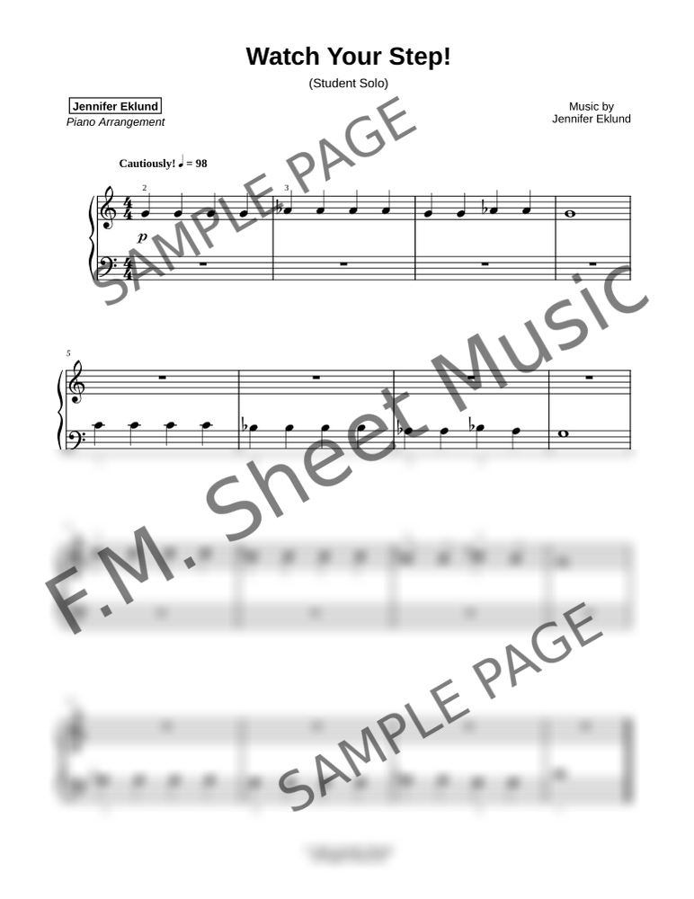 Watch Your Step! (Beginner Solo with Duet) By Jennifer Eklund - F.M ...