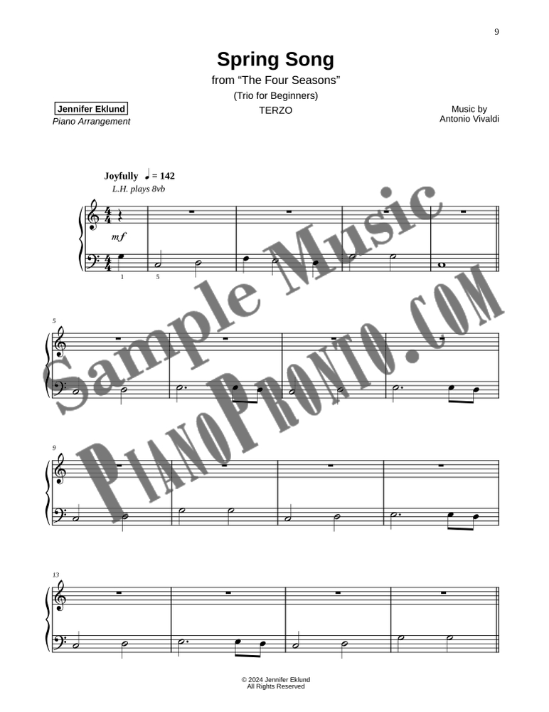 Spring Song (from The Four Seasons) (Trio for Beginners) By - F.M ...