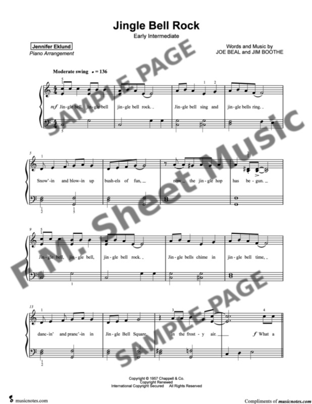 Jingle Bells  Intermediate piano sheet music