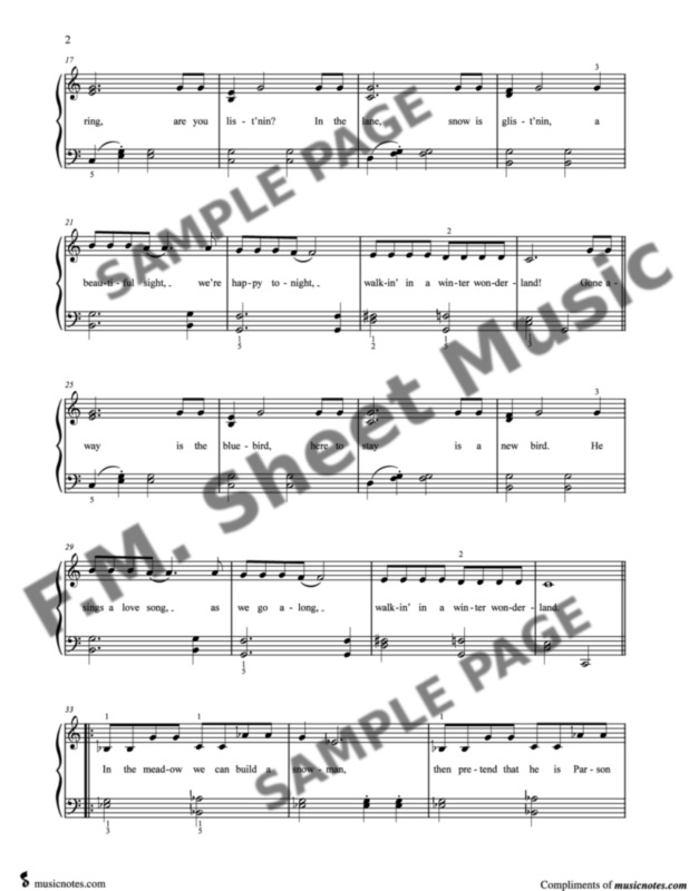 Download Winter Wonderland Piano Sheet Music Easy - Music Sheet ...