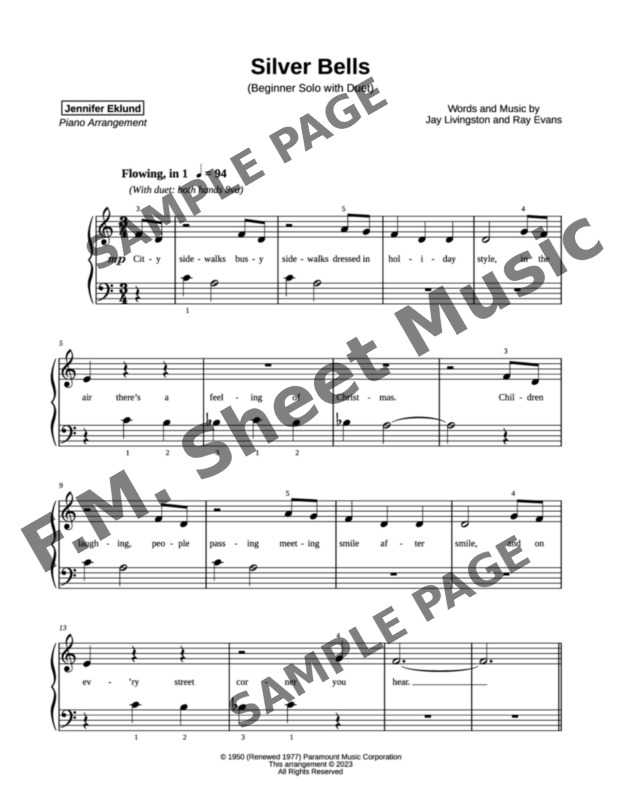 Silver Bells Sheet music for Piano (Solo) Easy