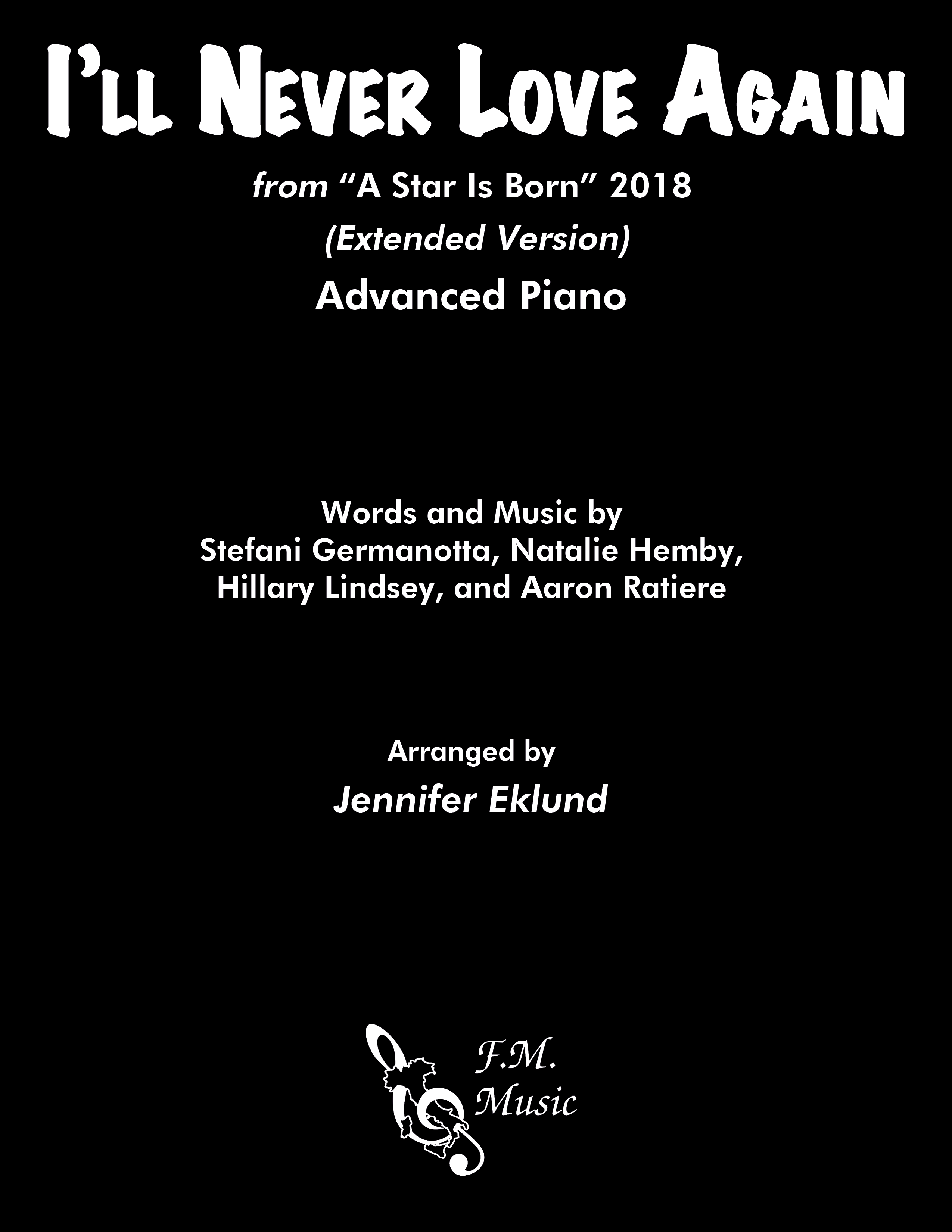 I'll Never Love Again from A Star Is Born (Advanced Piano)
