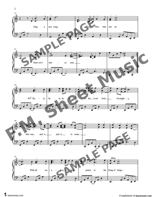 Revelation Song (Big Note Piano) - Print Sheet Music Now