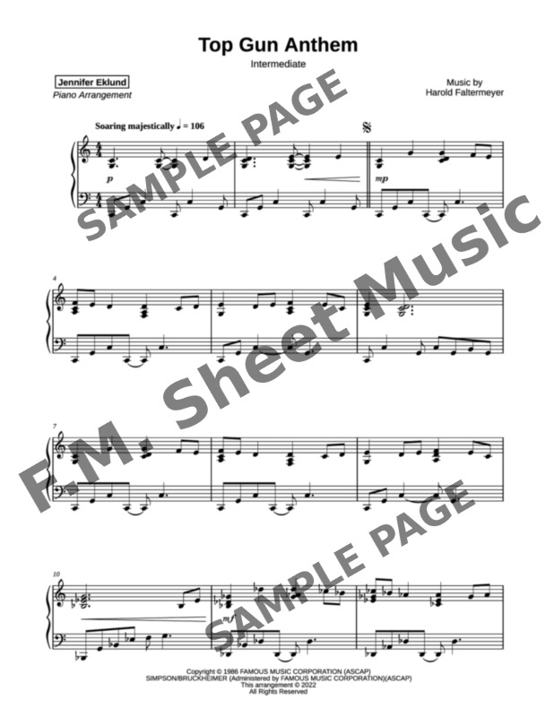 Top Gun Anthem – Harold Faltermeyer Top Gun Anthem (Piano Cover) Sheet  music for Piano (Solo) Easy