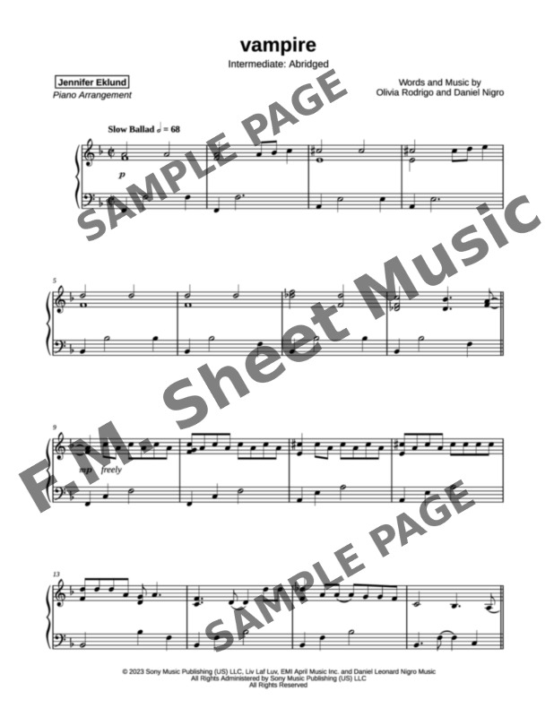 The Mimic lobby theme-Piano Vampire (unfinished) Sheet music for Piano  (Solo) Easy