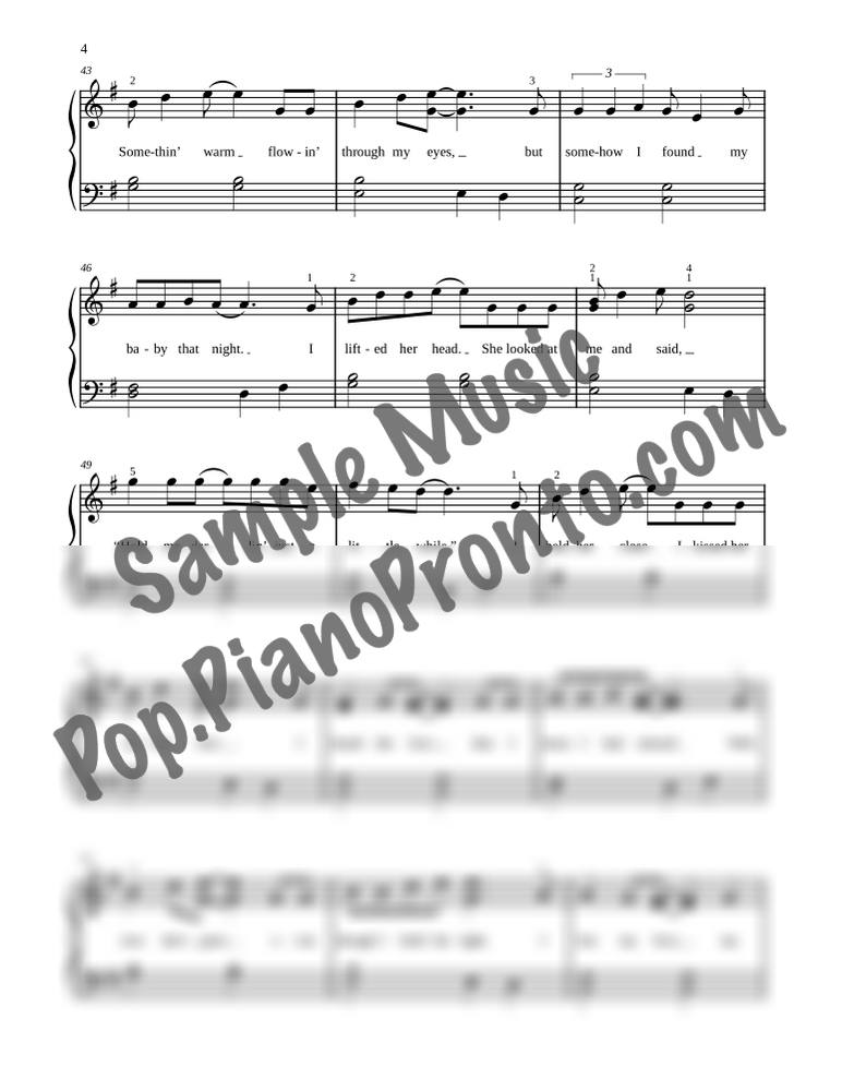 Last Kiss (Easy Piano) By Pearl Jam - F.M. Sheet Music - Pop ...